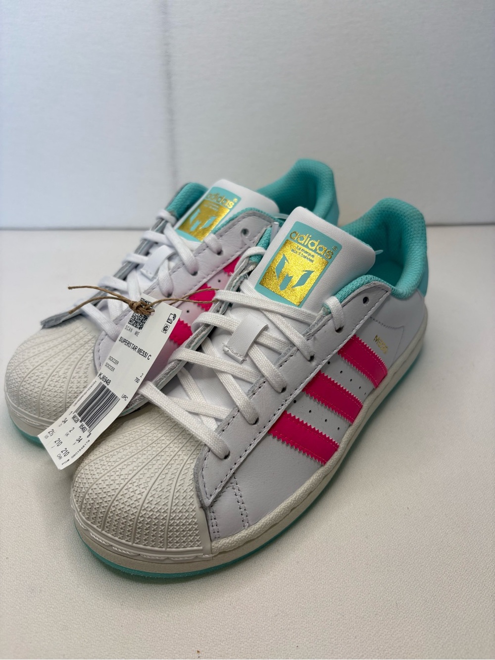 Adidas X Messi Superstar Kids' White Sneakers special edition size 2.5
